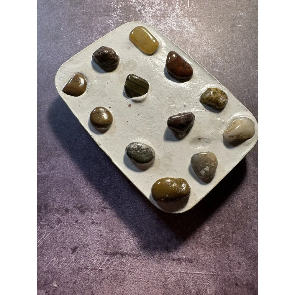 Handmade Soap Dish River Rock And Cement Soap Holder Bathroom Kitchen